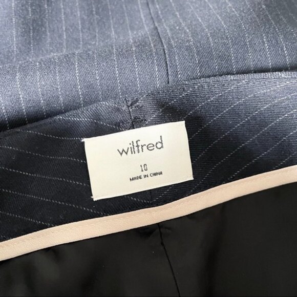 𝅺WILFRED | Tie-Front Skirt Navy Pinstripe Size 10 - Picture 8 of 10